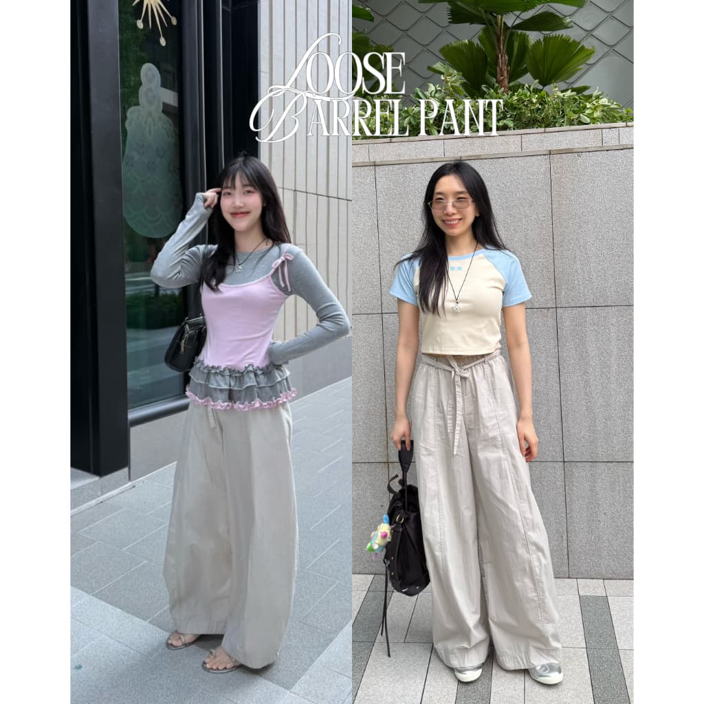 UIUI | LOOSE BARREL PANT กางเกงทรงโค้ง รูปที่ 2