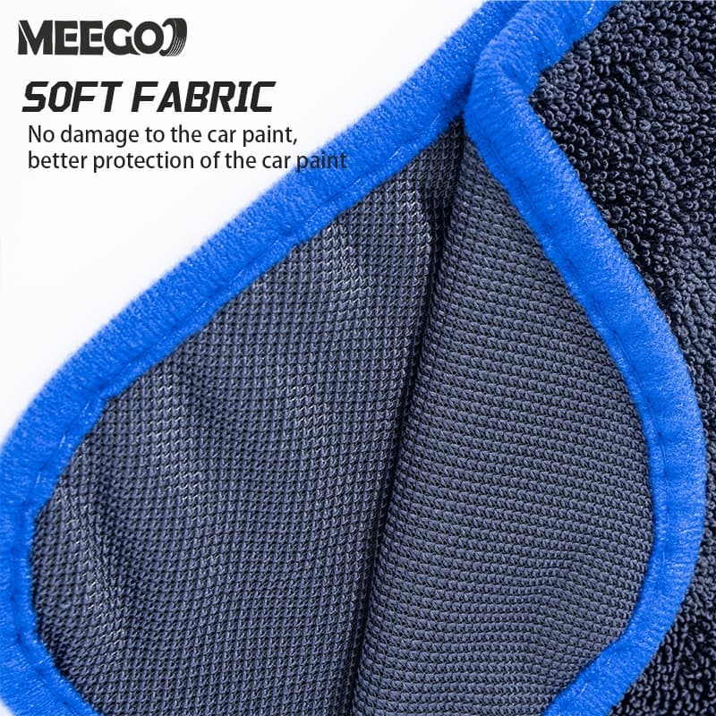 MeeGoo ผ้าไมโครไฟเบอร์เช็ดรถ ผ้าขนหนูหนังนิ่ม ผ้าเช็ดรถ ไมโครไฟเบอร์ ดูดซับได้ดี บ้านๆ ขัดเงา รูปที่ 4