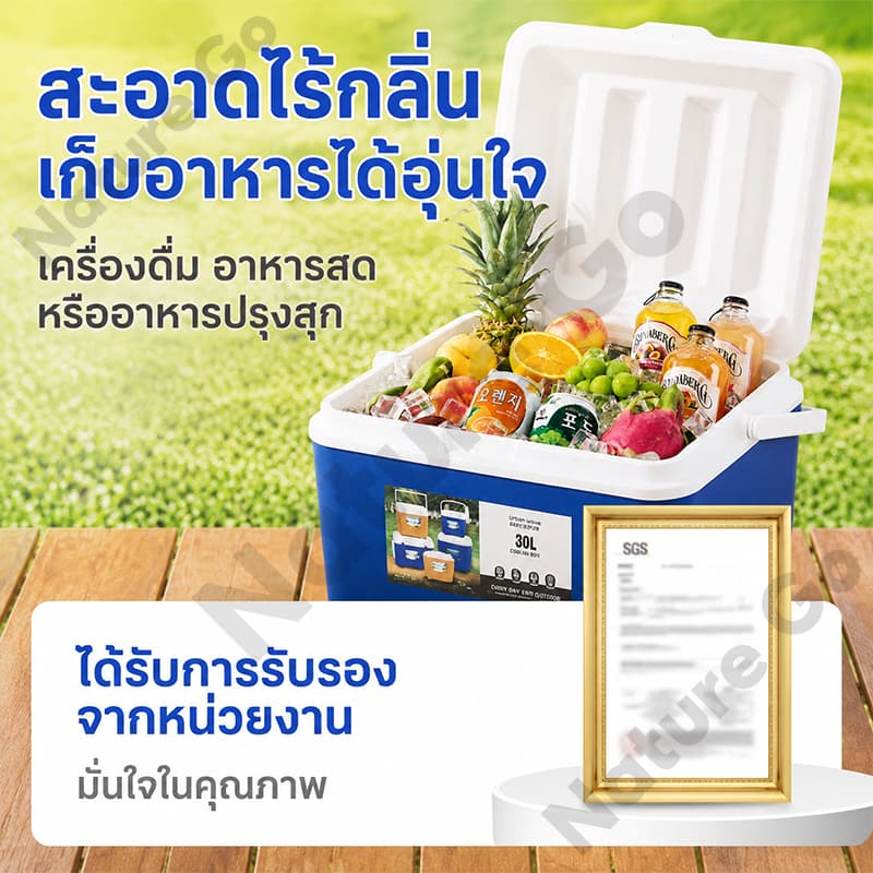 กระติกน้ำแข็ง ตู้เย็น แบบพกพา ตั้งแคมป์ กลางแจ้ง camping กระติกเก็บความเย็น ความจุ 6L/10L/16L/30L รูปที่ 6