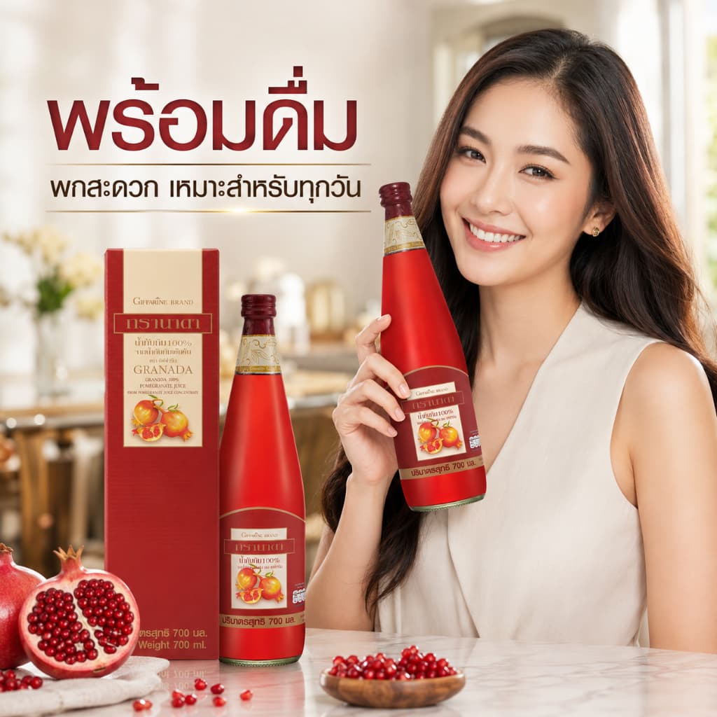 น้ำทับทิม ทับทิม น้ำทับทิมกิฟฟารีน GRANADA GIFFARINE รูปที่ 3