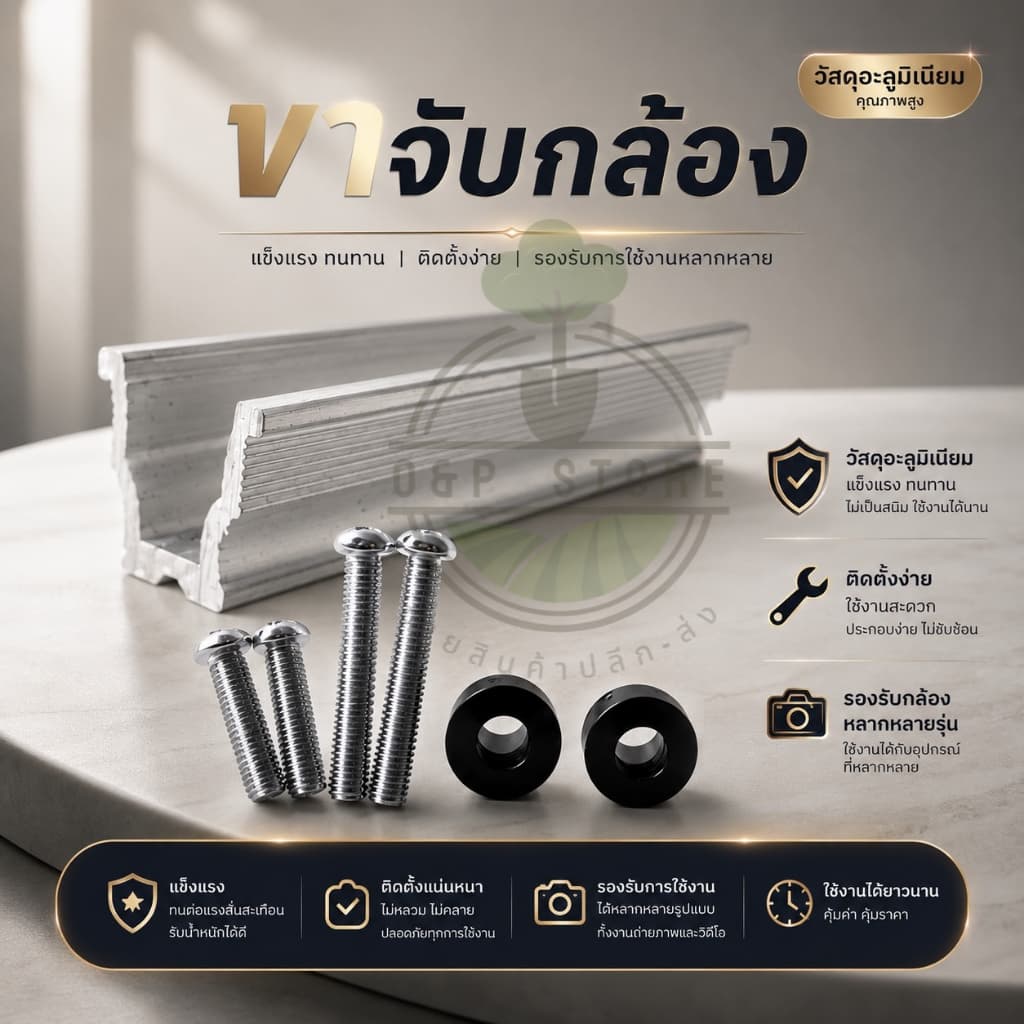 ขาจับกล้อง 2in1 สำหรับใส่ก้านสไลค์ หนังสติ๊ก พร้อมน็อต อลูมิเนียม แข็งแรง ทนทาน ใช้งานง่าย รูปที่ 1