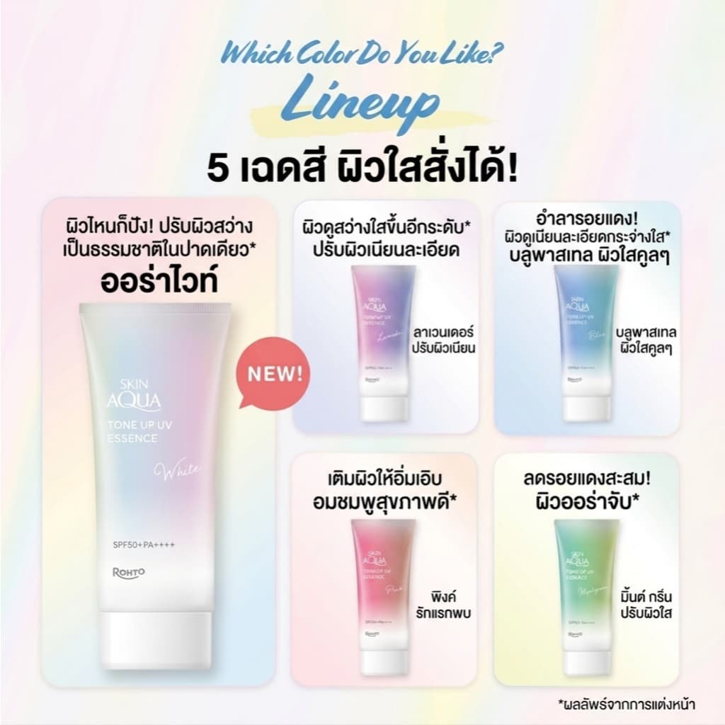 กันแดดญี่ปุ่น Rohto Skin Aqua Tone Up UV Essence SPF50+PA++++ กันแดดสุดฮิตจากประเทศญี่ปุ่น 80G. รูปที่ 2