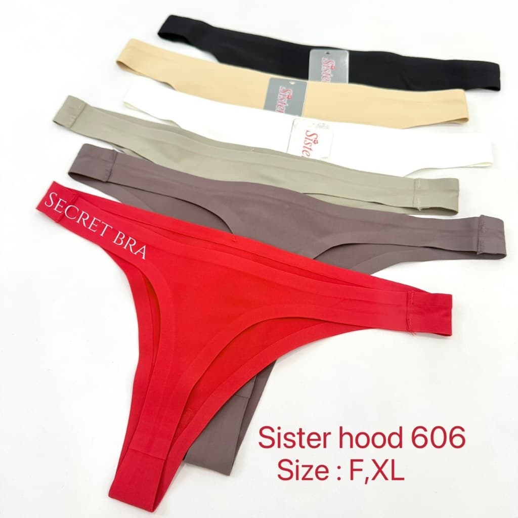 G-string sister hood 606 F,XL จีสตริง ไร้ขอบ ไร้ตะเข็บ เรียบเนียน เซ็กซี่ รูปที่ 9