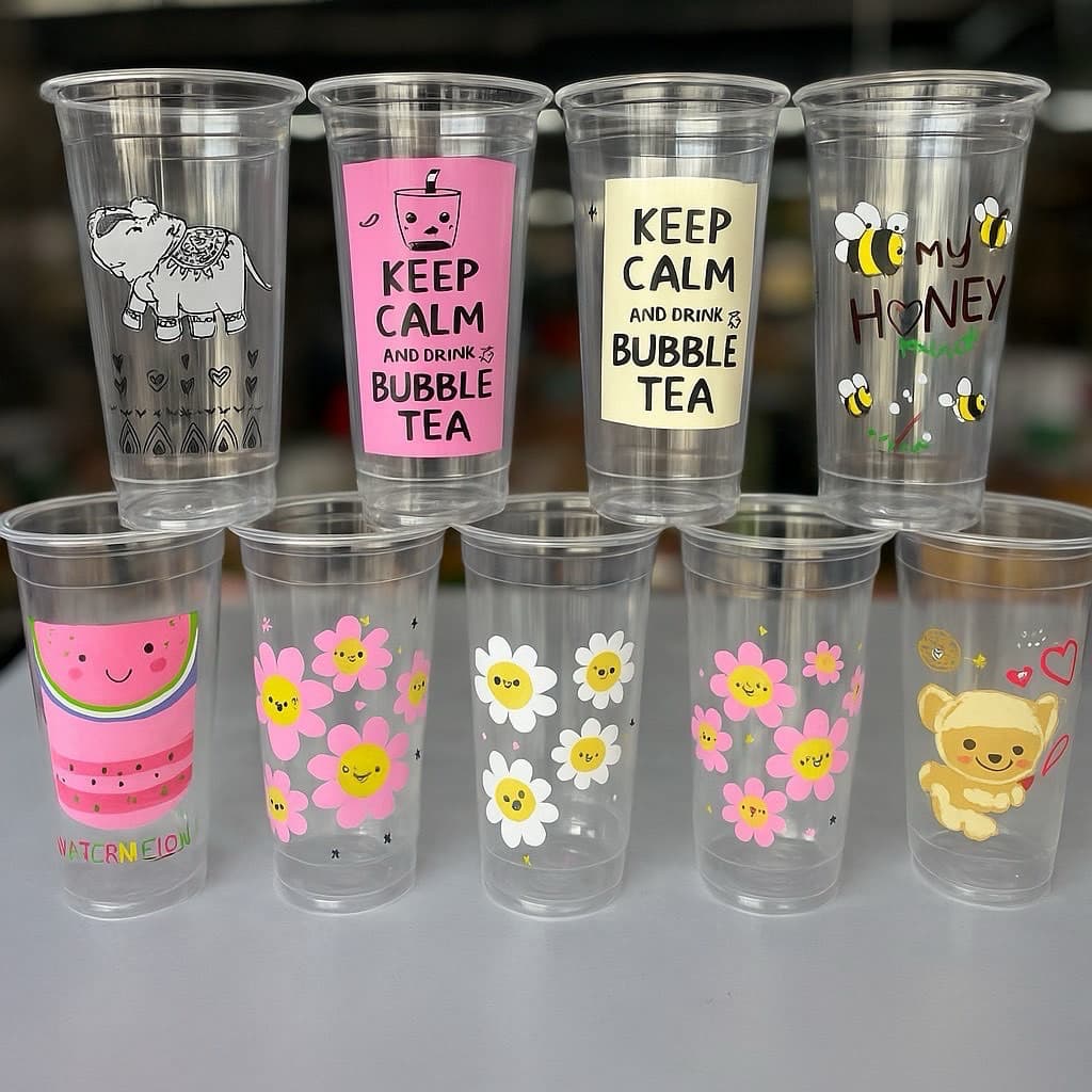 แก้ว 22oz. เรียบ พิมพ์ลายน่ารักๆ มีมากกว่า 10 ลายให้เลือก จำนวน 50 ใบ รูปที่ 1