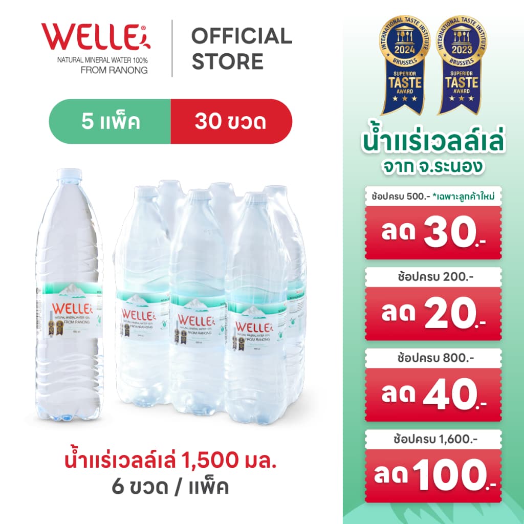 Welle Mineral Water น้ำแร่เวลล์เล่ 1500 มิลลิลิตร จากแหล่งน้ำแร่ระนอง รูปที่ 2