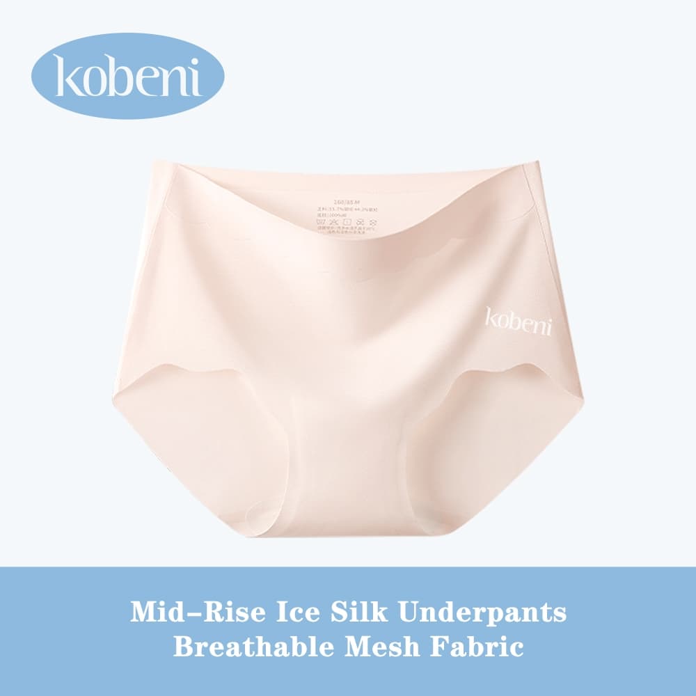 ⭐KOBENI⭐กางเกงในไร้ขอบ เอวกลาง ยืดหยุ่นสูง ผ้าระบายอากาศ ผ้าเย็น Ice Silk ผ้านิ่มใส่สบาย รูปที่ 1