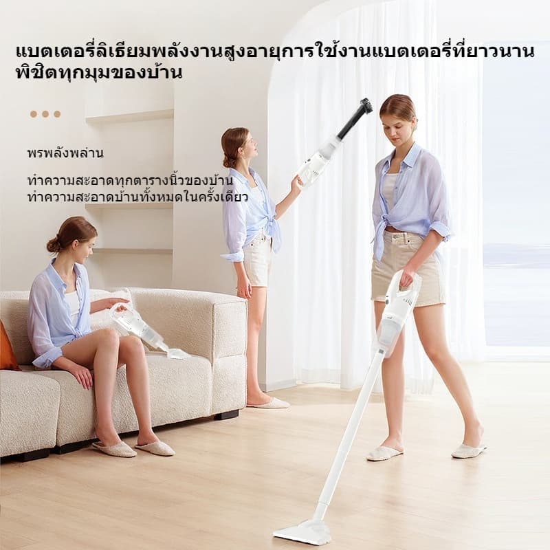 DECKER เครื่องดูดฝุ่นไร้สาย 16000pa เครื่องดูดฝุ่นในรถ แรงดูดสูง 2IN1เครื่องดูดฝุ่น Dry & Wet เหมาะสำหรับสัตว์เลี้ยง รูปที่ 5