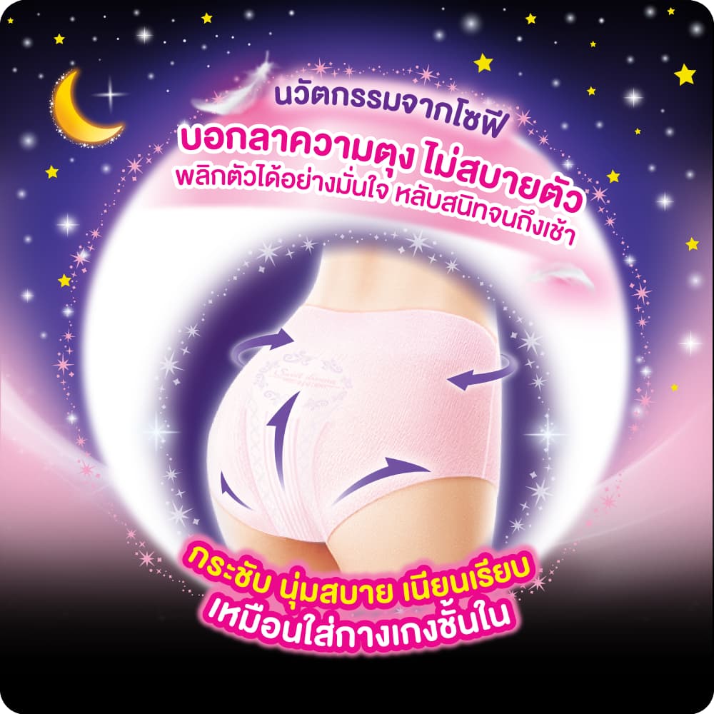 Sofy โซฟี หลับสนิทตลอดคืน ผ้าอนามัย แบบกางเกง ไซส์ L จำนวน 5 ชิ้น Sofy Night Pants SizeL 5 pcs รูปที่ 3