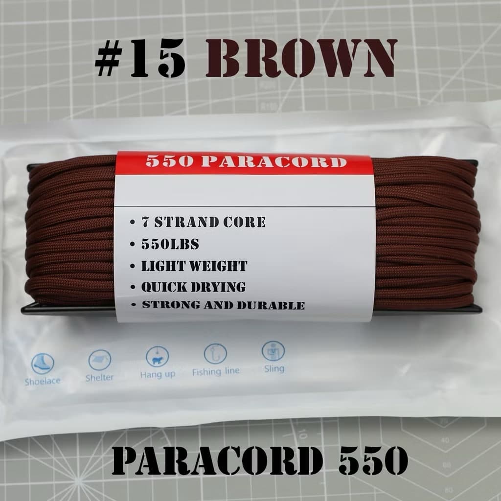 SOLID COLOR เชือกพาราคอร์ด PARACORD 550 สีล้วน ยาว 100 ฟุต รูปที่ 4