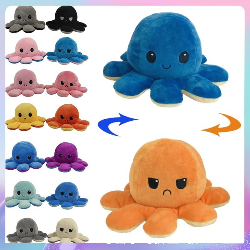 JoyToys ตุ๊กตาปลาหมึก ตุ๊กตา ตุ๊กตาปลาหมึก ตุ๊กตาปลาหมึกเปลี่ยนอารมณ์ เปลี่ยนหน้า หมึกสองหน้า ของเล่น ตุ๊กตาสัตว์น รูปที่ 3
