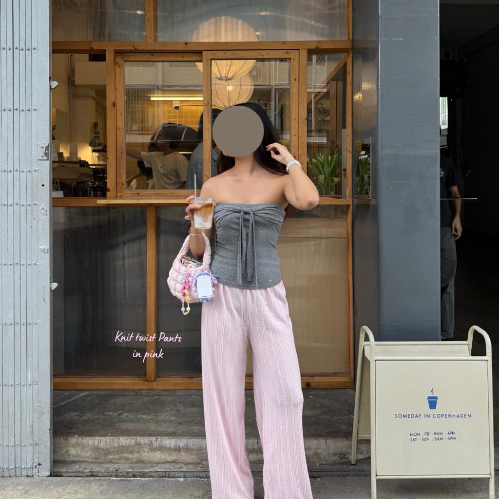 knit twist กางเกงผ้าทอลายเปีย กางเกงผ้าถัก รูปที่ 9