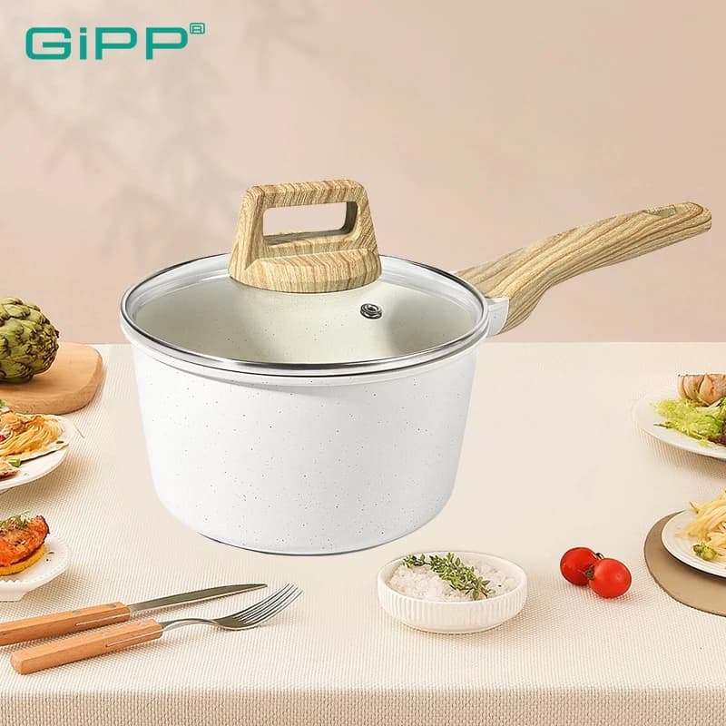 GIPP หม้อ หม้อ นมโอ๊ต หม้อเสริมอาหารเด็ก หม้อหินไมฟาน ไม่ติดหม้อ เล็ก 16/18/20cm ไม่ติดอาหาร เหมาะสำหรับ 1-5 คน เนกประสง รูปที่ 2