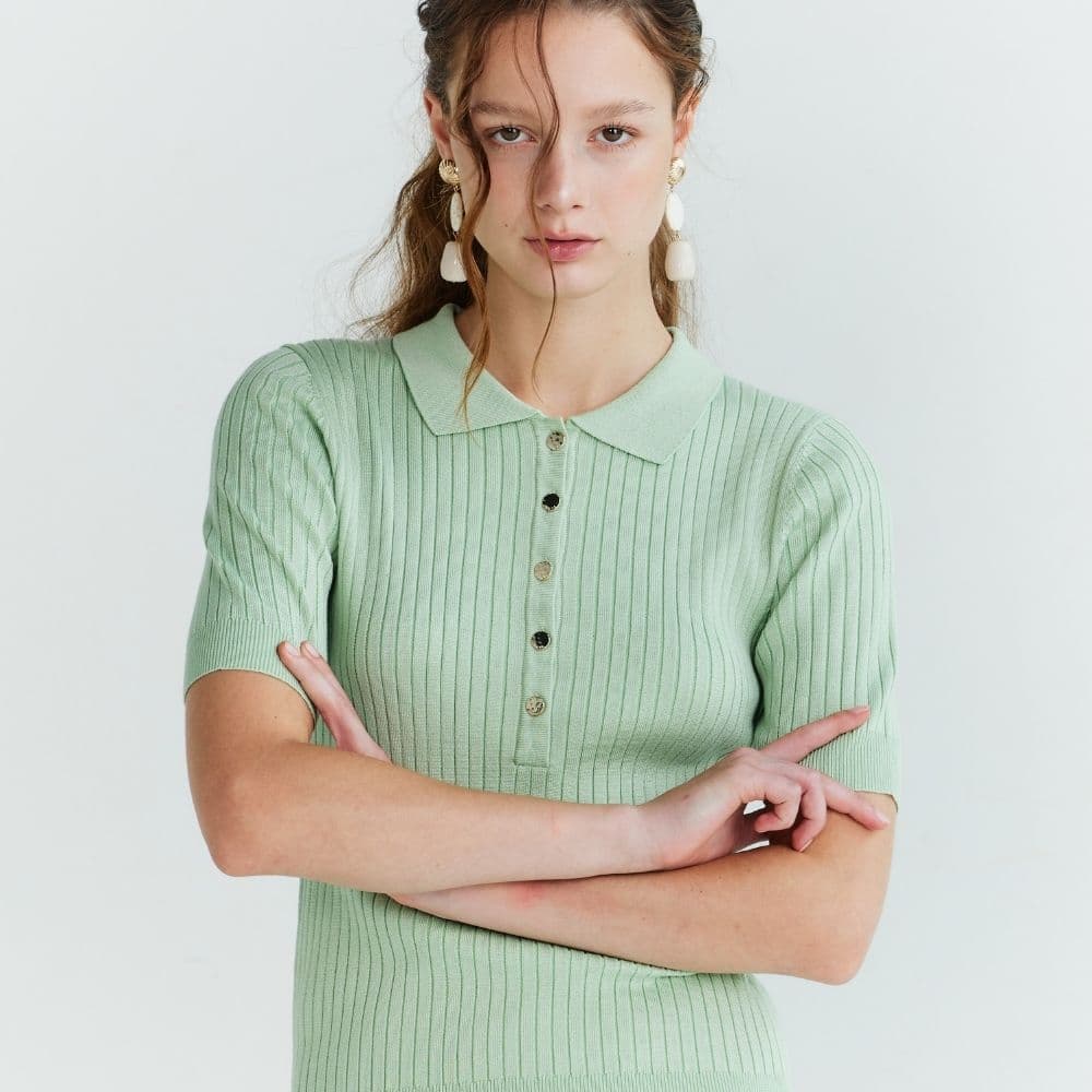 MAVE LIMITED COLORS เสื้อ Crema knit top สี Mint,Taro รูปที่ 3