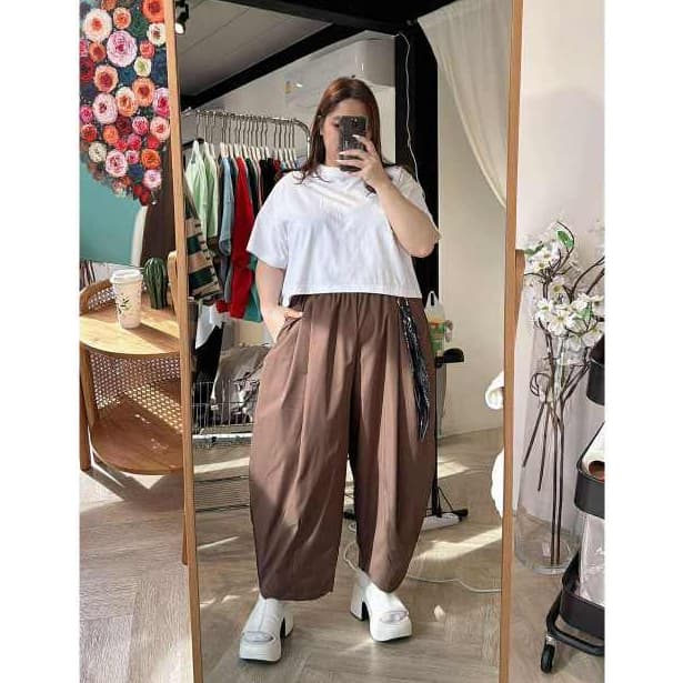 กางเกงทรงบอลลูนไซส์ใหญ่ P2738 รูปที่ 7