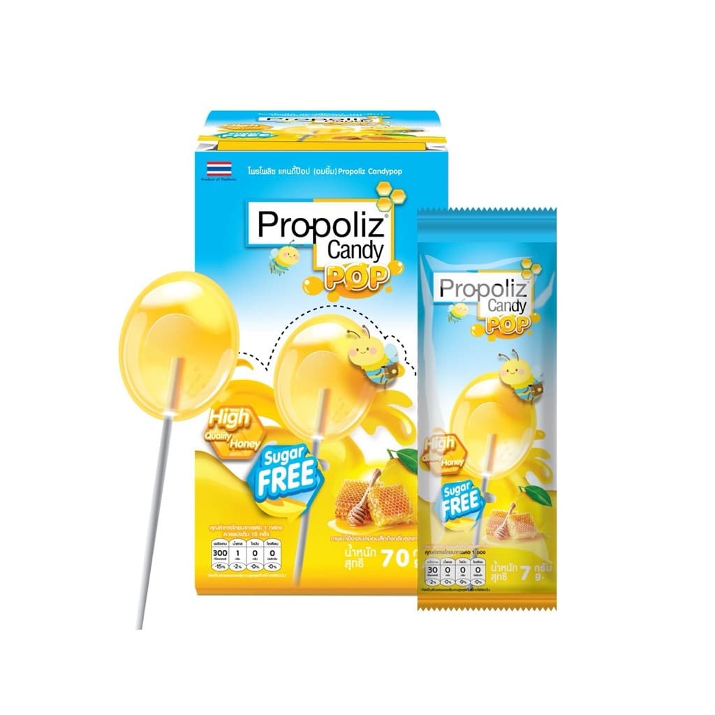 Propoliz Lozenge Plus และ VIT C 60mg PROPOLIZ X /CANDY POP เสียงใสชัด ไม่แสบคอ 1ซอง 8เม็ด รูปที่ 6
