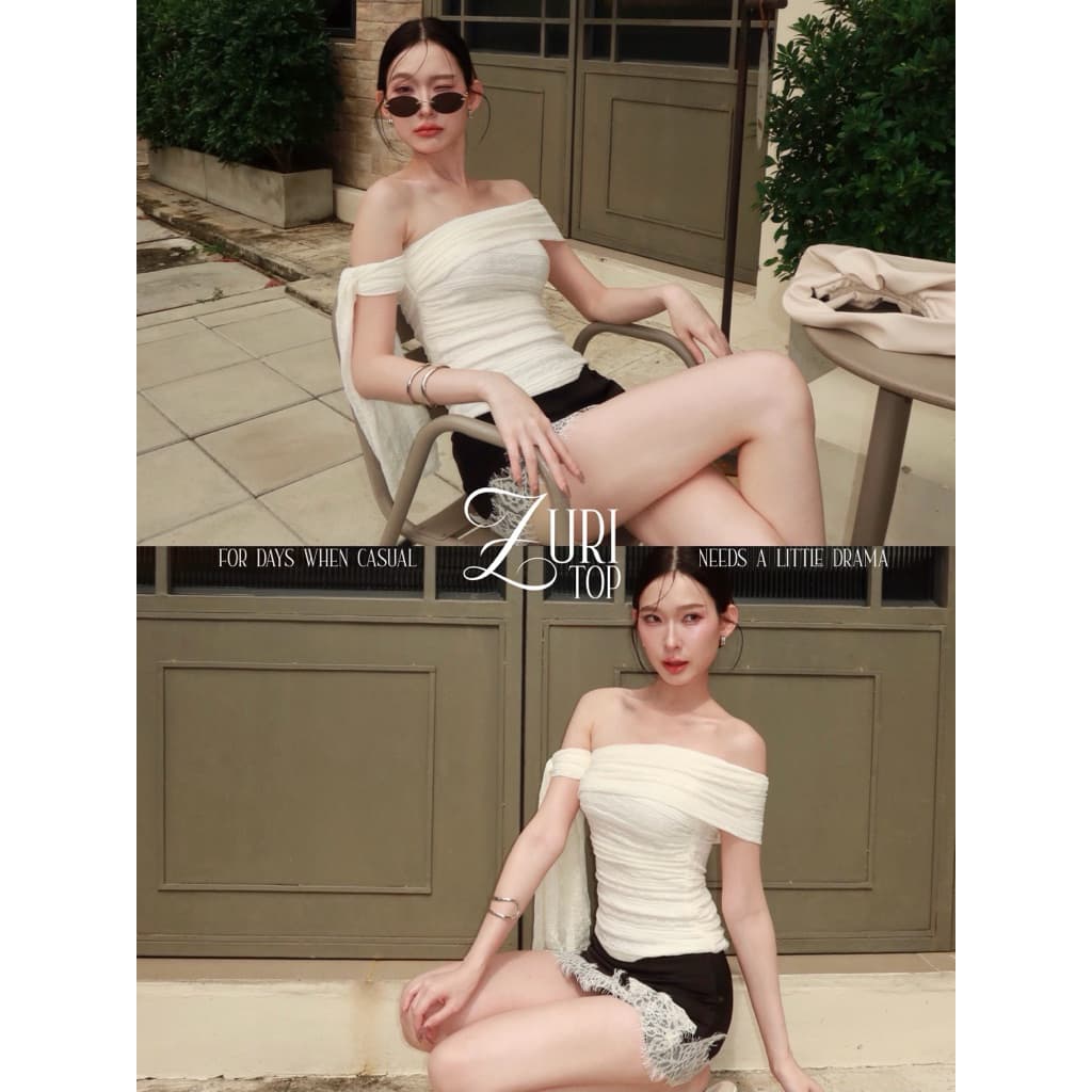 Zuri top เสื้อปาดไหล่ รูปที่ 5