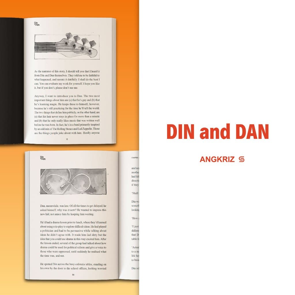 DIN AND DAN หนังสือนิยายภาษาอังกฤษ สำหรับฝึกศัพท์โดยไม่ต้องท่องศัพท์ ระดับ B1–C1 จาก ANGKRIZ รูปที่ 6