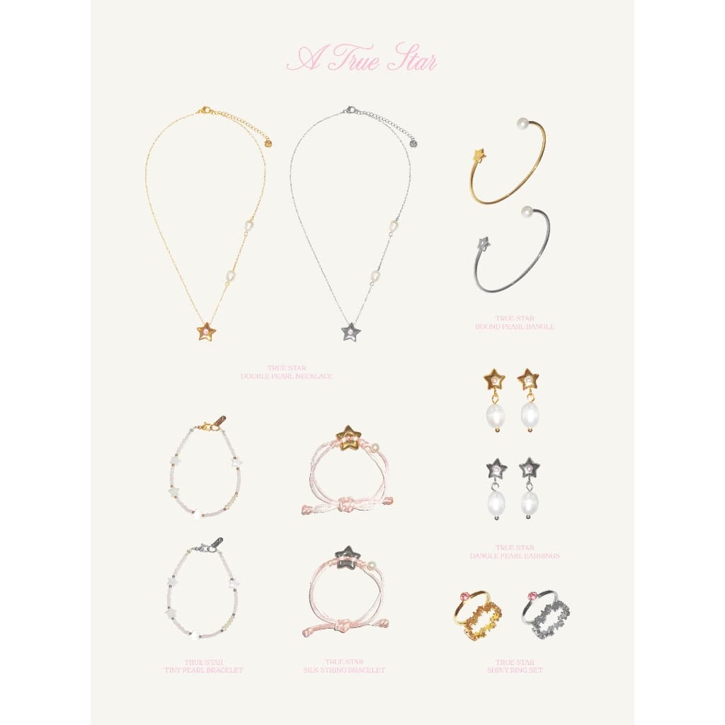 nice try studio - True Star Double Pearl Necklace สร้อยคอจี้ดาว ไข่มุกแท้ กันน้ำ กันเหงื่อ รูปที่ 8