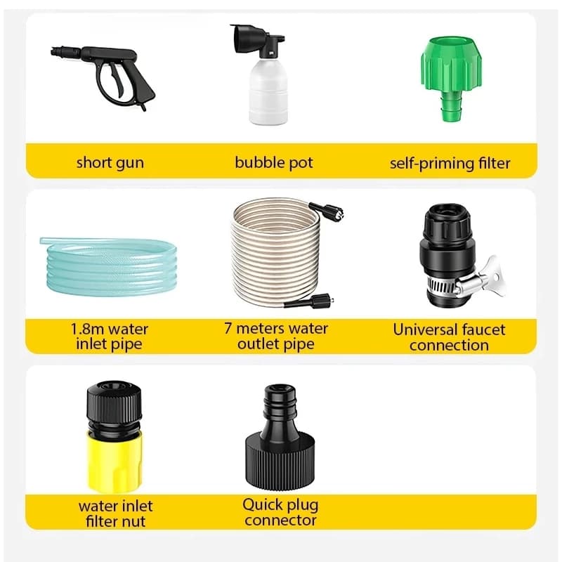 REAIM เครื่องฉีดน้ำแรงดันสูง 9MPA เครื่องฉีดน้ำล้างรถ เครื่องฉีดน้ำแรงดันสูงแบบพกพา รูปที่ 9