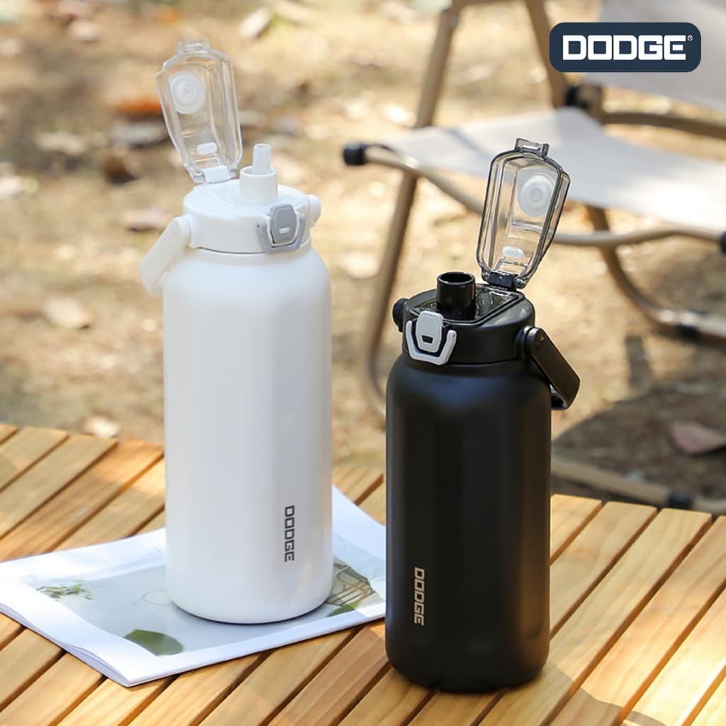 DODGE กระบอกน้ำทรงตรงพร้อมหูหิ้ว ไม่รั่วซึม เก็บอุณหภูมิได้ยาวนานทั้งร้อนและเย็น SUS316 สะดวกในการพกพาและดูมีสไตล์ รูปที่ 4