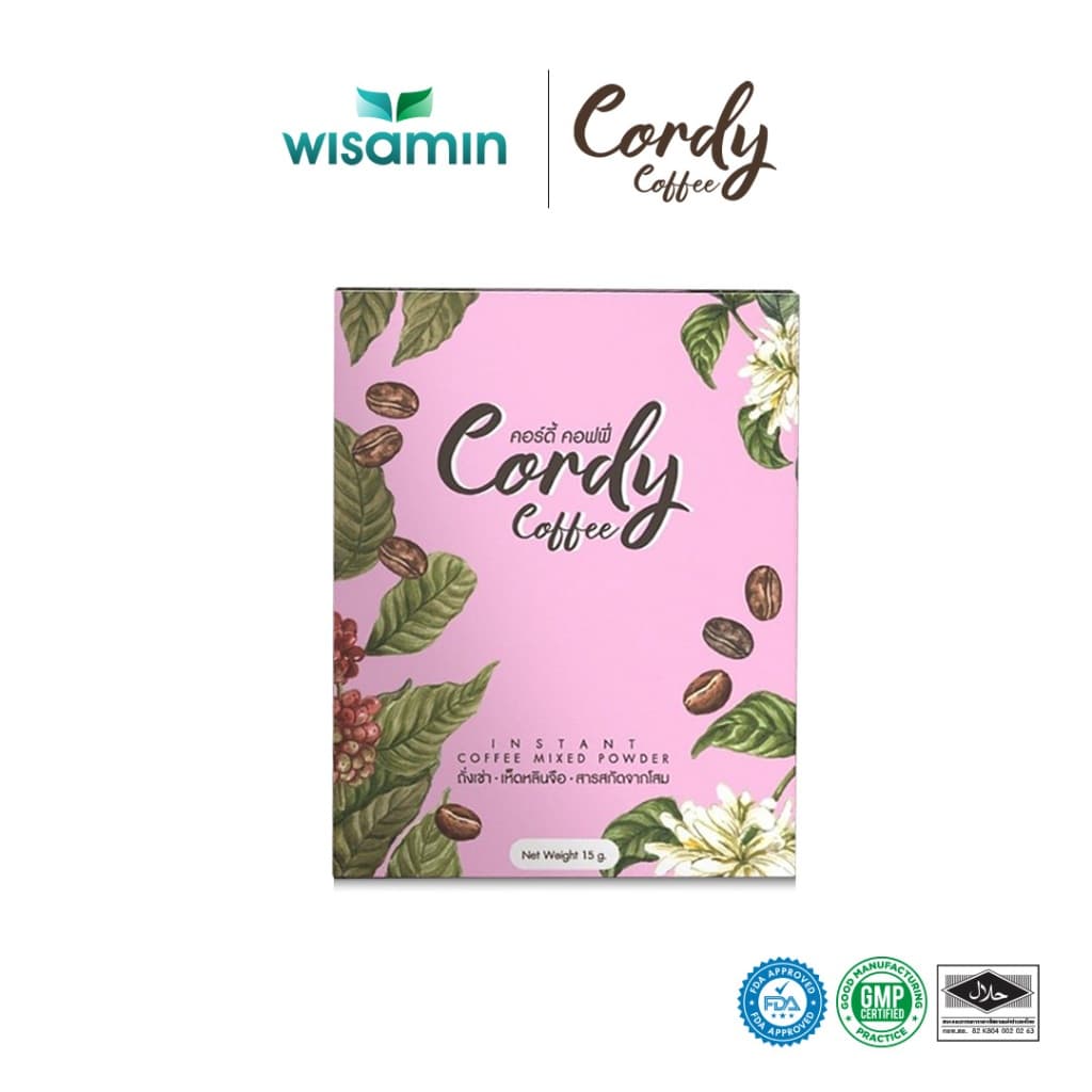 Cordy Coffee คอร์ดี้ คอฟฟี่ กาแฟผสมถั่งเช่า โสม เห็ดหลินจือ จำนวน 2 กล่อง รวม 20 ซอง รูปที่ 8