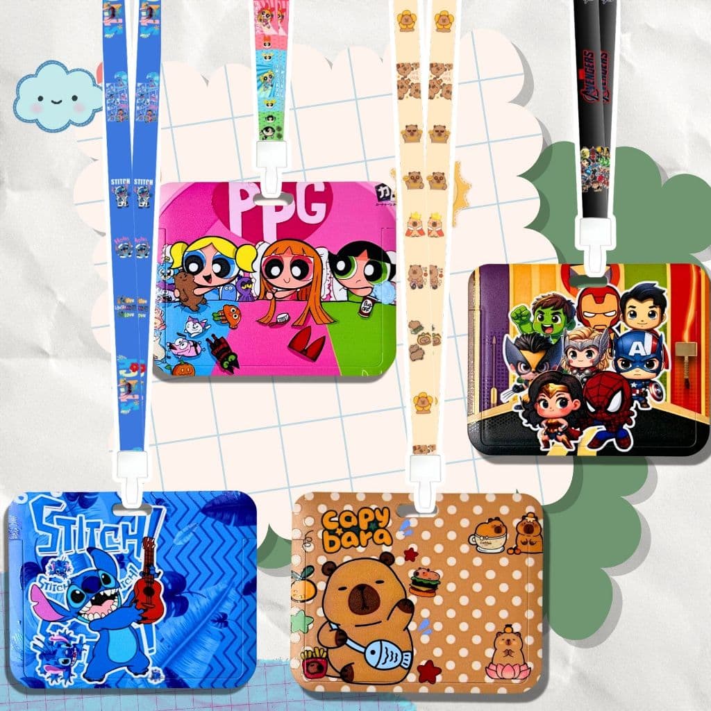 บัตรนักเรียน กรอบบัตร ซองใส่บัตรพนักงาน กรอบ ร้อมสาย ลายการ์ตูน แนวตั้ง พลาสติกอย่างดี เฟรมการ์ด รูปที่ 2