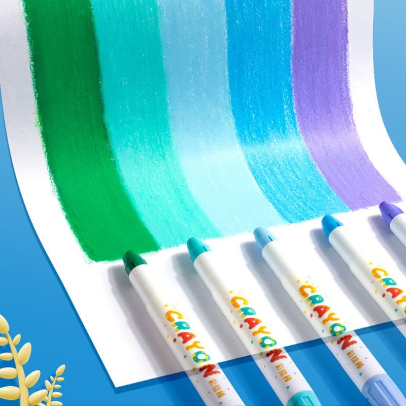 สีเทียนระบายน้ำ สีเทียนปลอดสารพิษ สีเทียนเด็กปลอดสารพิษ 12/24/36/48สี ซักได้ หมุนได้ ของเล่นระบายสี รูปที่ 6