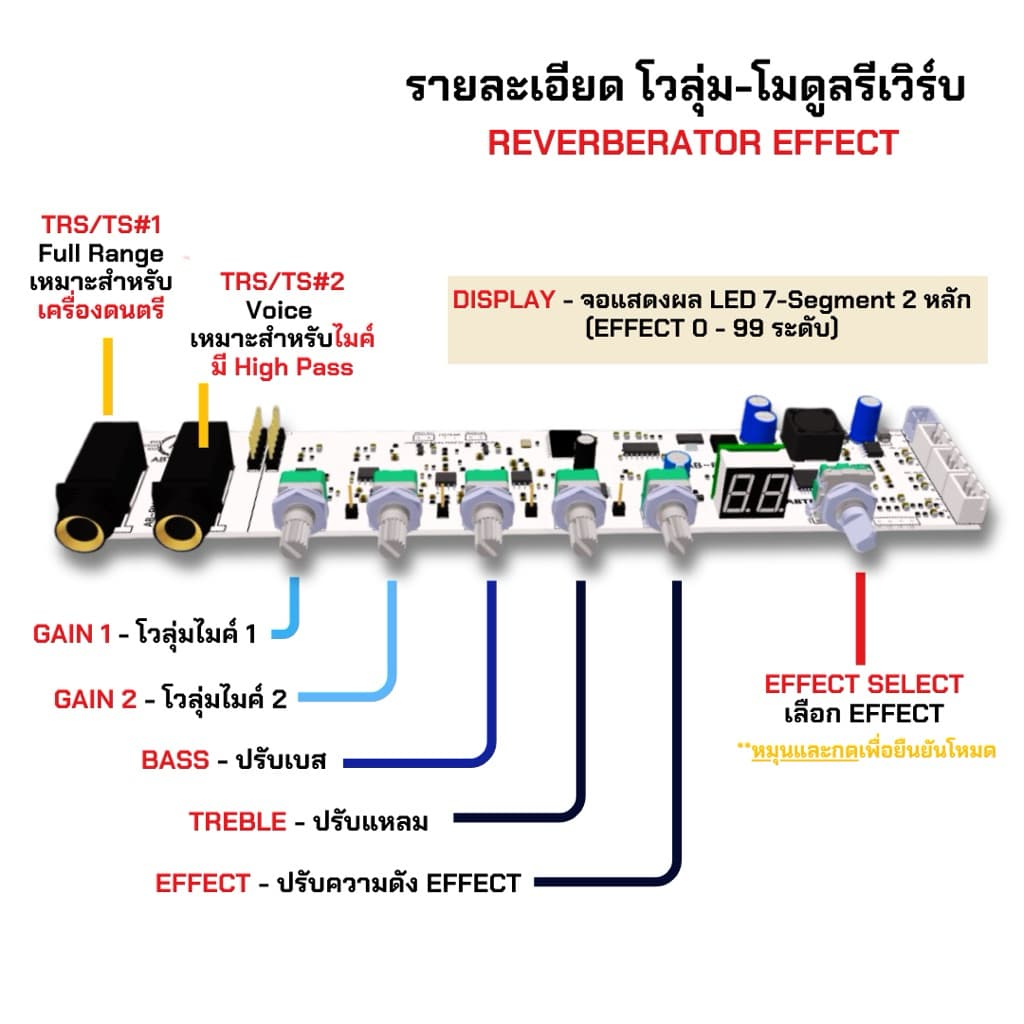 ใหม่ล่า สุดปรีไมค์รีเวิบเอฟเฟคแท้0-99โปรแกรมใช้กับแอมป์จิ๋วได้ทุกรุ่นเสียงดี รูปที่ 5