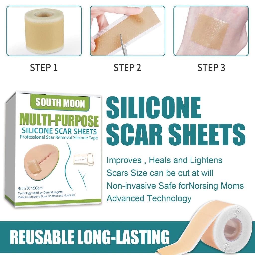 South Moon silicone scar sheet รักษารอยแผลเป็น แผ่นแปะแผลเป็น กําจัดรอยแผลเป็นจากแผลเป็น เผยผิวเนียนสวย รูปที่ 3