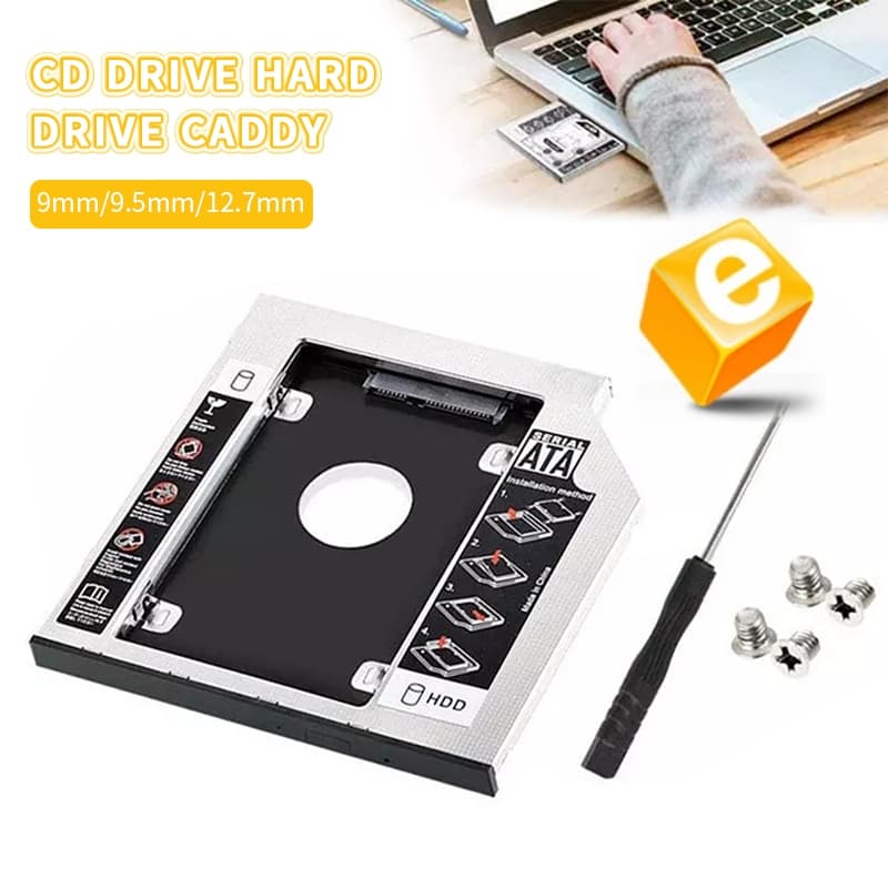 ถาดแปลงใส่HDD SSD ในช่อง DVD Notebook9.0/9.5/12.7mm Tray SATA 2nd HDD SSD Hard Drive Caddy ถาดแปลง for Laptop Notebook รูปที่ 2