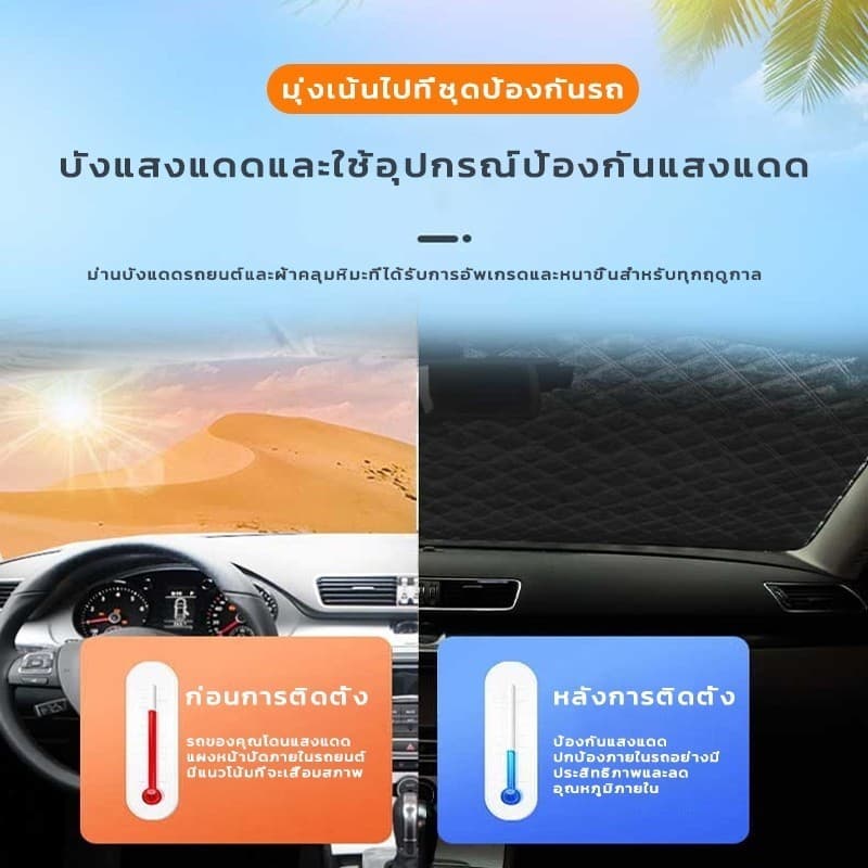ผ้าคลุมรถ ผ้าคลุมรถยนต์ แบบครึ่งคัน ทุกรุ่น ทุกขนาด กันรังสี UV100% กันแดด กันฝุ่น กันน้ำ รถยนต์ กระบะ SUV รูปที่ 6