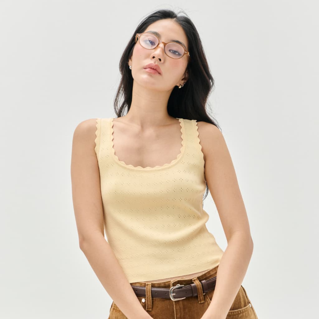 Felt.bkk Lilie Top เสื้อแขนกุดขอบคลื่น ดีเทล ผ้าฉลุ รูปที่ 5