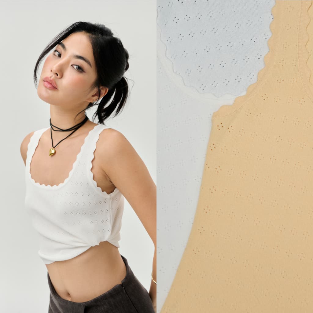 Felt.bkk Lilie Top เสื้อแขนกุดขอบคลื่น ดีเทล ผ้าฉลุ รูปที่ 7