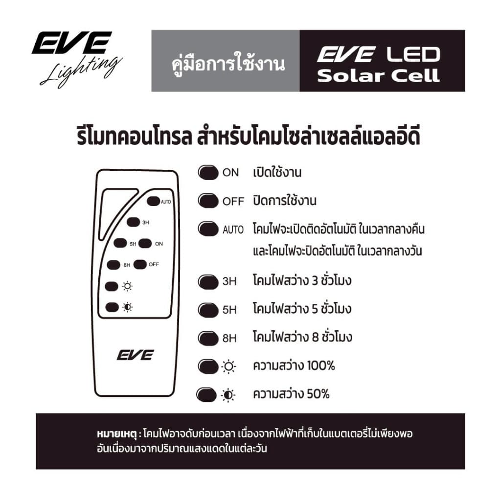 EVE โคมกันน้ำกันฝุ่น โซล่าเซลล์ NEON Solar สายพ่วงยาว 5 เมตร ขนาด 200 วัตต์ แสงขาว เดย์ไลท์ 6500K รูปที่ 7