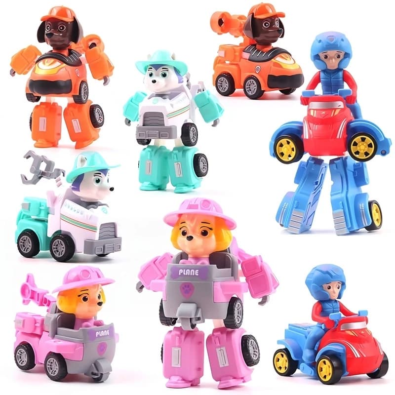 Paw Patrol เปลี่ยนหุ่นยนต์รถของเล่นเพื่อการศึกษาของเล่นสําหรับเด็ก