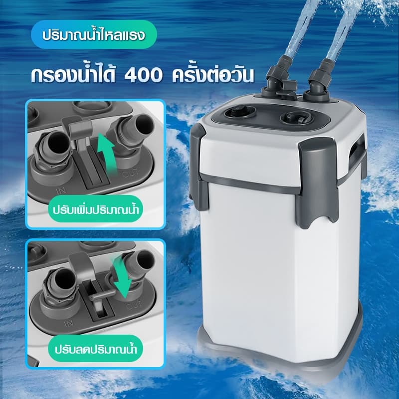 กรองนอกตู้ปลาBONETAR HF-650F/850F/1000F/1200F/1500UV กรองน้ำนอกตู้ ตัวกรองขนาดใหญ่สำหรับตู้ปลาพร้อมตัวกรองกลองภายนอก รูปที่ 6