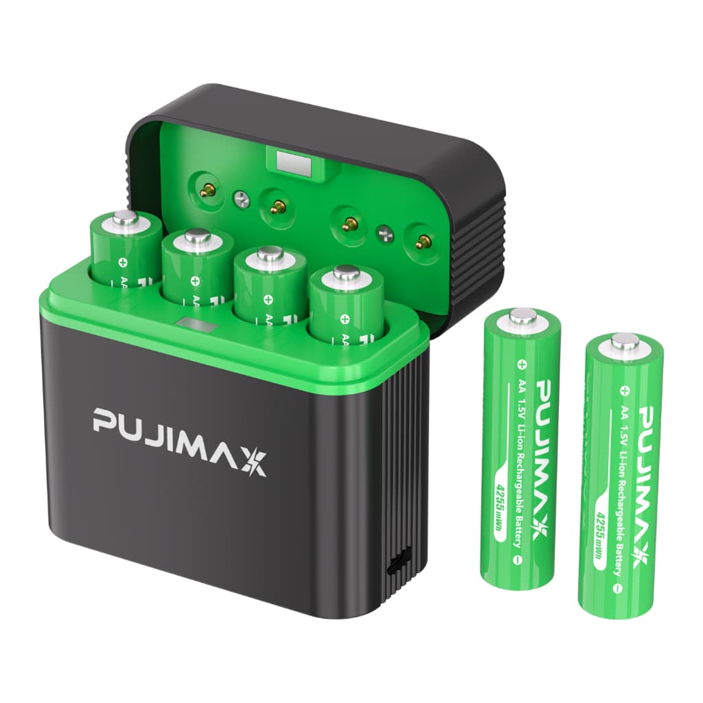 PUJIMAX เครื่องชาร์จถ่าน 4ช่อง รองรับ 1.5V AA ถ่านชาร์จ Li-ion เช่น4255mWh สำหรับรถบังคับ รีโมททีวี รูปที่ 9