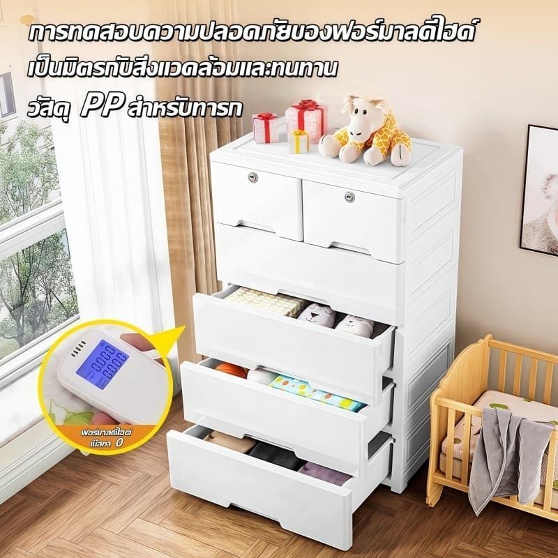 ลิ้นชักพลาสติก กล่องพลาสติก กล่องใส่ของ ลิ้นชักเก็บของ ตู้ลิ้นชักถูกๆ พลาสติกเก็บของ กล่องพลาสติกเก็บของ สีขาว ตู้เสื้อผ รูปที่ 3