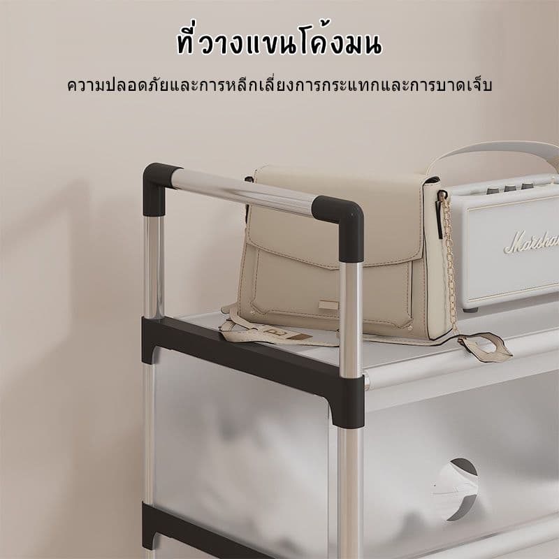 ชั้นวางรองเท้า ชั้นวางรองเท้ากันฝุ่น ชั้นวางรองเท้าแบบธรรมดาหลายชั้น ชั้นวางรองเท้าแบบประหยัดพื้นที่ รูปที่ 4