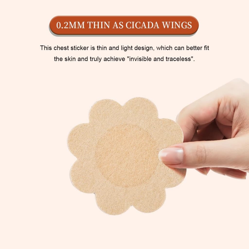 100 ชิ้นสติกเกอร์หัวนมทิ้งที่มองไม่เห็นสติกเกอร์หน้าอกไม่ทอ Bra Breast Patch Bra - less Pasties Pad ฝาครอบหัวนมสติกเกอร์ รูปที่ 7