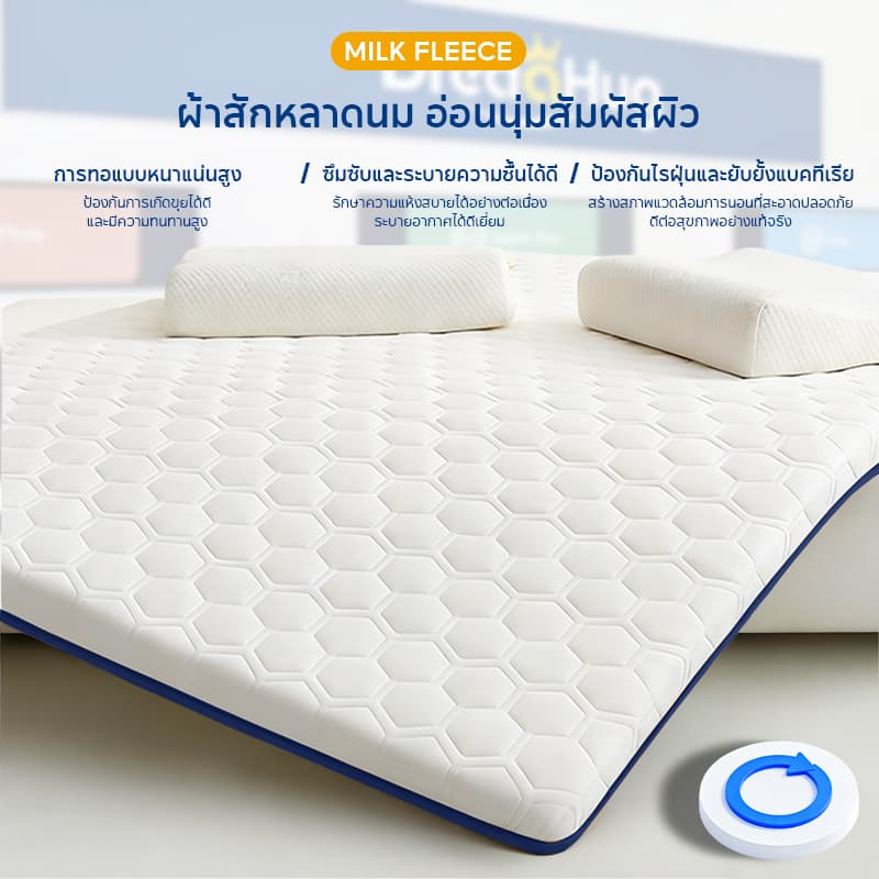 ที่นอน topper ลพรีเมียมเมมโมรี่โฟมที่นอน ขนาด 3/4/5/6ฟุต ป้องกันไรฝุ่น ช่วยลดอาการปวดหลัง รองรับสรีระ รูปที่ 8