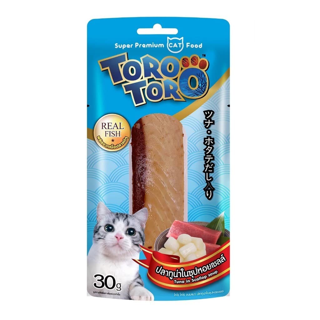 โหล12ซองToro toro โทโร โทโร่ ขนมแมว ปลาชิ้น ไก่ชิ้น ขนาด 30 กรัม รูปที่ 5