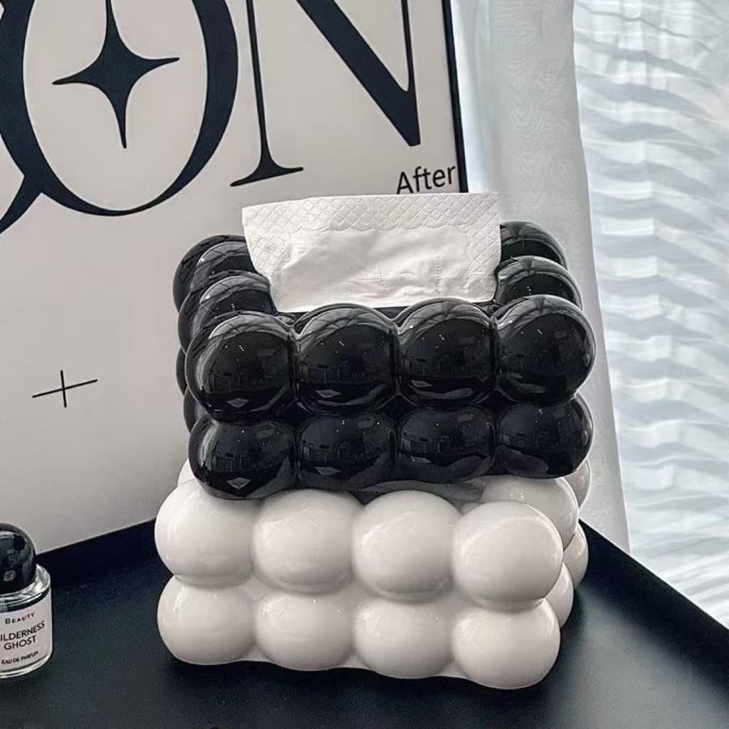 กล่องทิชชู่ กล่องใส่ทิชชู่มินิมอล กล่องใส่กระดาษทิชชู่ TISSUE BOX ของตกแต่งบ้าน กันฝุ่น กันน้ำ รูปที่ 3
