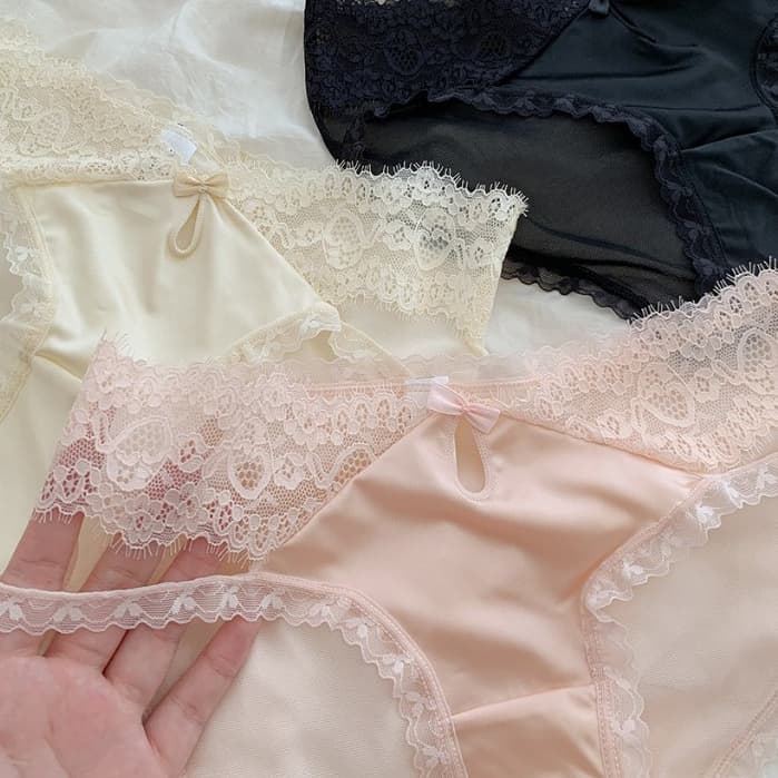 Cherry กางเกงในลูกไม้ ดีไซน์หวานและเซ็กซี่ ทำจากผ้าซาตินฝรั่งเศส ระบายอากาศได้ดี บริเวณเป้าทำจากผ้าฝ้ายแท้ รูปที่ 8