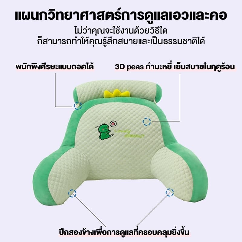 เบาะพิงหลัง 60*37*55CM ไม่ยุบตัว ผ้าระบายอากาศ รองรับสรีระได้ดี แเก้ปวดหลัง รูปที่ 8