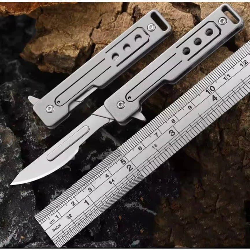 T37 Titanium Alloy Art แบบพกพา มีดพับใบมีด Sharp Express มีดขนาดเล็กพวงกุญแจอเนกประสงค์กลางแจ้ง Mini มีด รูปที่ 4