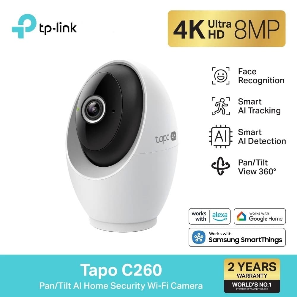 TP-Link 4K 8MP Pan/Tilt AI Home Security Wi-Fi Camera กล้องวงจรปิด ความคมชัดพิเศษ 4K รูปที่ 1