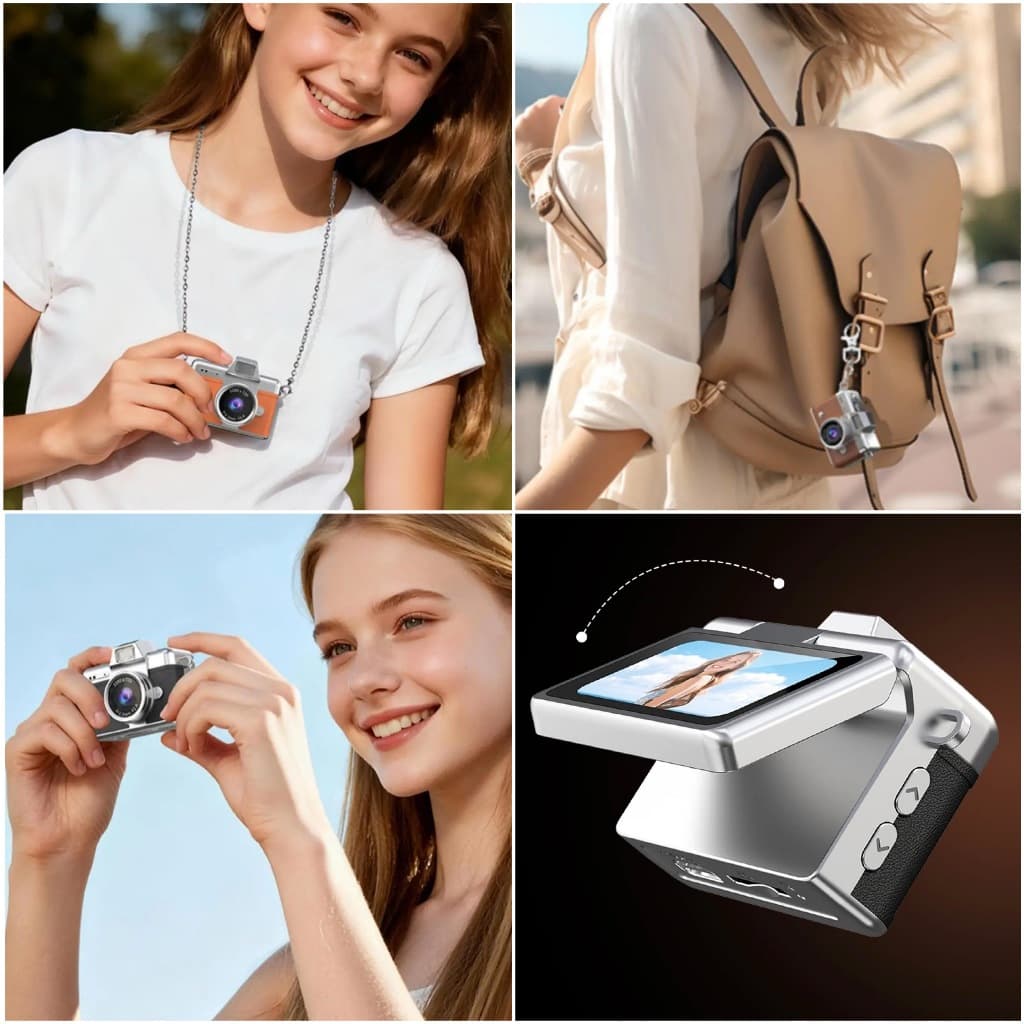 กล้องจิ๋ว Retro Mini Camera Full HD 1080P 2M กล้อง พวงกุญแจ ถ่ายวีดีโอ ถ่ายภาพ ได้ Digital Portable Pocket Cam รูปที่ 7