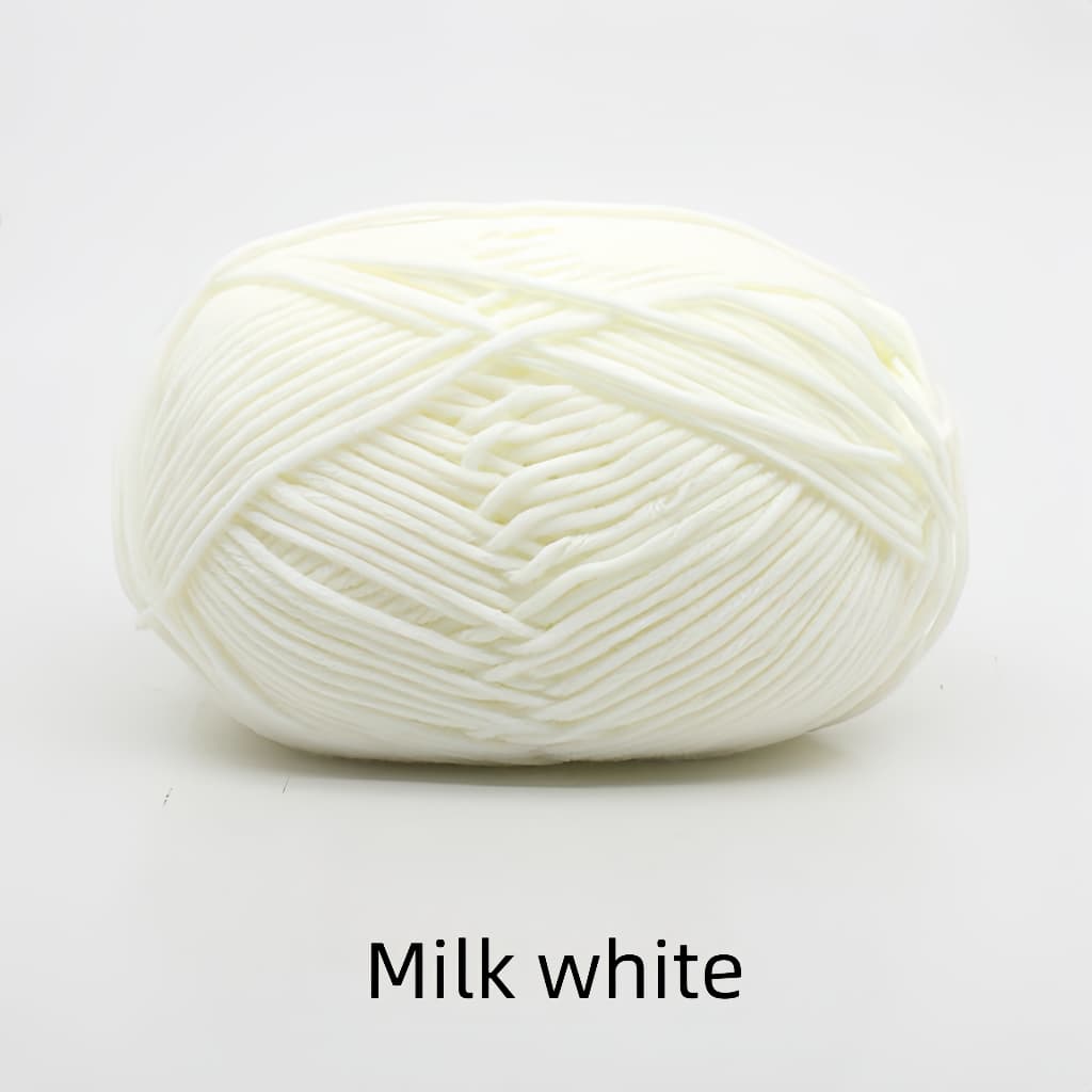 ไหมพรมคอตตอนนม 4ply น้ำหนัก50กรัม สีพาสเทล ถักง่าย ถักโครเชต์ Milk cotton yarn จากไทย รูปที่ 6