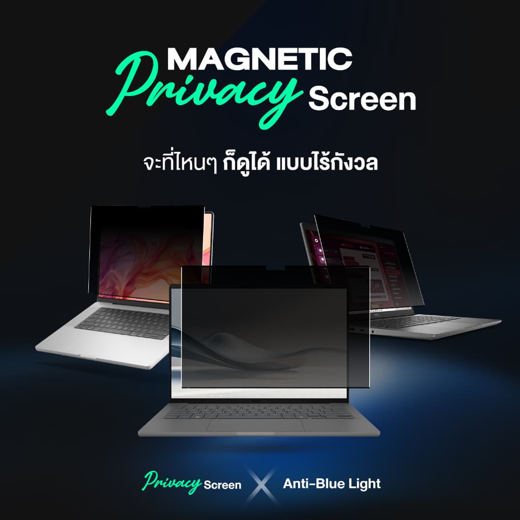 ฟิล์มกันเสือก แบบแม่เหล็ก สำหรับ Macbook Air M2&M3& M4 & M5 13.6 รูปที่ 3